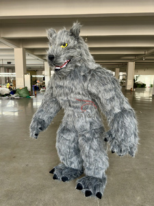 Costume de mascotte <span class=keywords><strong>loup</strong></span> renard animal des prairies pour adultes CE 2m 2.6m Costume de mascotte <span class=keywords><strong>loup</strong></span>-garou gonflable en fourrure pour défilés et publicités - Product Image 3