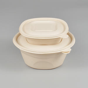 2023 nouveauté en gros conteneur alimentaire jetable biodégradable avec couvercle forme ronde vente chaude boîte à lunch jetable - Product Image 5