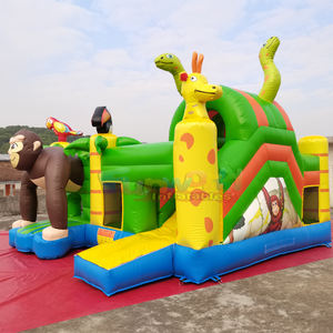 Castillo inflable, brincolín inflable, combo de brincolín inflable tipo safari, casa de brinco inflable y tobogán acuático. - Product Image 6