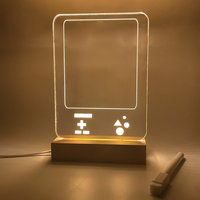 Échantillon gratuit lampe acrylique personnalisée Base en bois Base de support de lumière en bois 4000 + modèles Base Led en bois