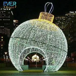Enfeite gigante de natal, enfeite de natal, escultura iluminada ao ar livre 3d, decorações de natal, luz ao ar livre