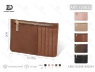 Portacarte con cerniera da 7 pollici in pelle PU, portafoglio minimalista per carte - Product Image 1