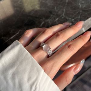 Dylam Exquisite Luxury Jewelry S925 Silver Eternity Band 5A Cubic Zirconia Synthetic Water Foam <b>Jade</b> Women Fine Fashion <b>Rings</b> - Product Image 5