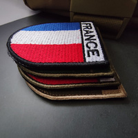 Écusson Brodé Drapeau National Français avec Bande Auto-Agrippante, Décoration Personnalisée pour Vêtements, Patch en Tissu à Coudre - Drapeaux Nationaux Européens