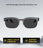 Lunettes intelligentes avec écouteurs intégrés, commande tactile, chargement Type-C, microphone et haut-parleur pour appels téléphoniques et musique