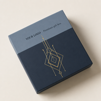 Boîte en carton blanc à motif personnalisé avec couvercle ajusté, conteneur cadeau haut de gamme estampé or pour cosmétiques et parfums