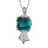 Parure de bijoux vintage en cuivre plaqué or avec émeraude taillée géométrique pour femme (boucles d'oreilles, collier, bague)