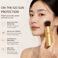 LANCE Poudre minérale solaire SPF 50 PA+++ à large spectre UVA UVB à l'oxyde de zinc naturel pour le visage, marque privée, pour une peau éclatante