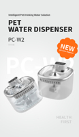 Fontaine à eau intelligente sans fil pour animaux de compagnie, 4000 mAh, réservoir d'eau de 2,5 L, capteur de mouvement infrarouge, bol en acier inoxydable antibactérien, filtre multiple