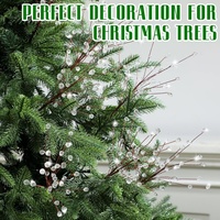 Offre Spéciale : 8 Décorations de Sapin de Noël en Acrylique Effet Cristal, 30 cm avec Perles Tombantes