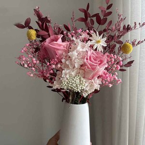 Arrangement <span class=keywords><strong>de</strong></span> roses éternelles personnalisé en vase - Fleurs séchées minimalistes pour bouquet <span class=keywords><strong>de</strong></span> mariée et centre <span class=keywords><strong>de</strong></span> table DIY, décoration <span class=keywords><strong>de</strong></span> fête bohème - Product Image 5