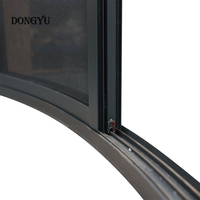 Ventana Corredera de Vidrio de 2 Paneles de Aleación de Aluminio Curvada con Mosquitera Integrada para Casas Modernas
