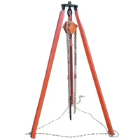 Trépied de sauvetage télescopique en acier de 3 m, 1000 kg, avec élingue à chaîne, palan de levage, pieds extensibles et rotation à 360°