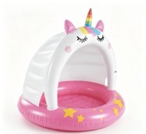 <strong>Inflatable</strong> Catiorn Baby Pool with Sun Shade Canopy 101x101cm Eco-friendly PVC Indoor/Outdoor Kids Water Play <strong>Bathtub</strong> - Product Image 6