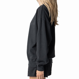 Ventes chaudes, sweat-shirt pour femme en polaire uni, style streetwear décontracté, lourd, épaules tombantes, pull ample, sweat-shirt pour femme - Product Image 5