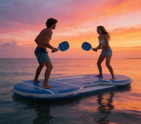 Nouveau design, transat aquatique multifonctionnel pour piscine et plage, flotteur gonflable en PVC durable pour mini terrain de pickleball, idéal pour le plaisir estival