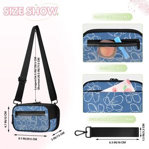 Hawaiian Custom Blue Hau Floral PVC Clear <b>Crossbody</b> <b>Bags</b> Portable 3 in 1 Lightweight Polyester Zipper Closure Shoulder Sling <b>Bag</b> - Product Image 2