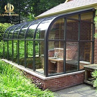 Villa Moderna con Techo Curvo para las Cuatro Estaciones, Solárium Exterior con Doble Vidrio Templado de Baja Emisividad