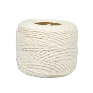 Corde de couleur blanche en coton macramé, cordon de 4mm fait à la main