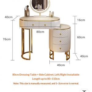 <span class=keywords><strong>Table</strong></span> de toilette avec tiroirs de rangement, coiffeuse en bois massif, style moderne, luxe léger, miroir, quincaillerie en acier inoxydable, meubles de chambre à coucher - Product Image 6