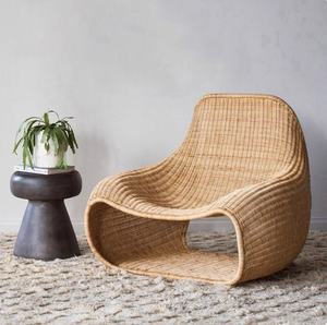 Sillón de Ratán Natural Moderno, Silla de Salón Tejida a Mano, Juego de Muebles de Mimbre Sostenible para Patio y Sala de Estar - Product Image 3