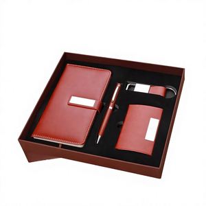 Ensemble Cadeau Porte-Cartes de Visite en Cuir et Porte-Clés - Tendance Nationale, Cadeau Promotionnel d'Entreprise pour Événements Immobiliers - Product Image 1