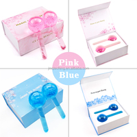 Boules de glace en verre Cryo Glitter, rouleau de massage froid pour les soins de la peau, bâton Cryo pour le visage et le cou