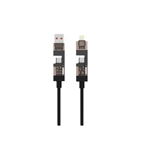 Câble de données pour téléphone portable tout-en-un transparent 240W, diffuseur d'arômes, charge rapide, compatible avec USB-C