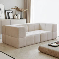 Canapé modulaire sectionnel pour villa, forme carrée, design italien minimaliste contemporain, ensemble de canapés de luxe compressés
