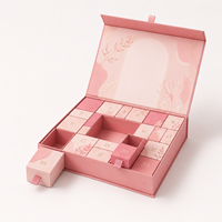 Boîte de calendrier de l'avent de beauté personnalisée à 24 tiroirs, emballage cadeau cosmétique en papier rigide de luxe