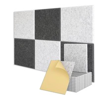 Panneau acoustique en feutre de fibres de polyester PET, panneau décoratif mural à neuf grilles, réduction du bruit, isolation acoustique pour la maison et le bureau