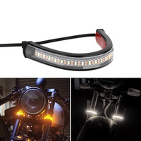 Barre lumineuse LED pour moto, amortisseur de chocs, feux de jour, clignotants, 12V, double couleur blanc jaune