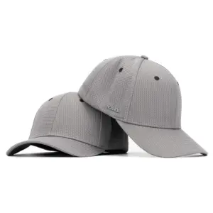 Custom premium polyester stretch hat metal plate 6panel fitted hat