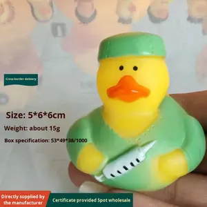 Pato de vinilo ecológico no tóxico con logotipo personalizado, juguete <span class=keywords><strong>para</strong></span> apretar, juego de chirrido, sonido de agua, pato de Doctor creativo <span class=keywords><strong>para</strong></span> <span class=keywords><strong>regalo</strong></span> promocional - Product Image 5