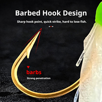 Rig Sabiki 6 Senar Baja Karbon Tinggi untuk Umpan Ikan Laut Air Asin, Dilengkapi Skin Flasher, Umpan Bercahaya, dan Barrel Glow untuk Perlengkapan Memancing