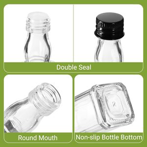 Bouteille en plastique PET pour jus 200 ml vide avec bouchon à vis métallique 24/410 pour vin à col long carré de qualité alimentaire - Product Image 3