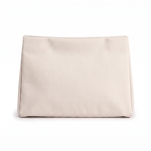 Sac à cosmétiques blanc élégant et spacieux avec fermeture magnétique plate, poche ouverte, toile PU, design personnalisé pour le rangement du maquillage - Product Image 2