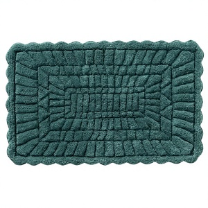 Tapis de bain tufté floral de luxe en pur coton, écologique, fabriqué à la machine, durable, pour salle de bain ITHL - Grande Vente - Product Image 1