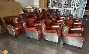 <span class=keywords><strong>Poltrona</strong></span> di Lusso Stile Industriale Retrò con Funzione di Raffreddamento per Casa, Ufficio, Parco, Camera da Letto, Sala da Pranzo, Soggiorno - Sedia Aviator - Product Image 2