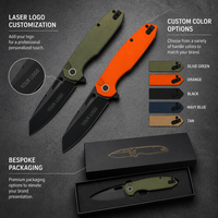Couteau pliant de survie personnalisé OEM avec lame en acier 14C28N, manche en G10, certifié BSCI, pour EDC