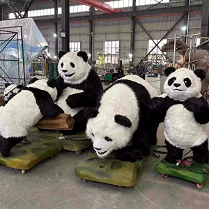 Playground Animatronic The Panda Family Model For Sale High Quality Factory Various Real Outdoor Amusement Park