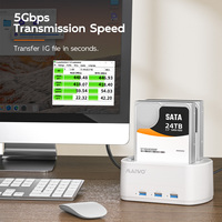 MAIWO 2 Bays Tool Free USB 2.5"/3.5" SATA HDD / SSD Docking Station HUB Duplikator Kloning Hard Disk Drive Dock Dengan 3 USB A