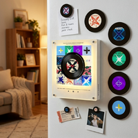 Boîte à musique personnalisée en acrylique vierge avec capteur NFC, disque rotatif, aimant de réfrigérateur, veilleuse, enregistreur de vinyle et CD remplaçables