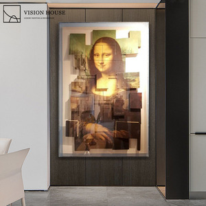 Decorazione per <span class=keywords><strong>la</strong></span> casa tecnica mista arte acrilico ritratto parete arte Mona Lisa carta pittura 3D - Product Image 3