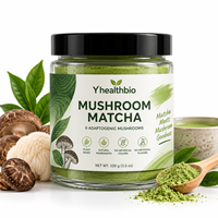 Poudre de matcha de champignon de mélange naturel de marque privée d'OEM avec de la spiruline bleue Superfood Mushrooms MCT Oil Coconut Powder