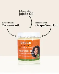 Best Selling Ekber Coconut Oil Grape Seed Natural Hair Butter Cream For Repair Hydrate Argan Oil Organic Hair Conditioner