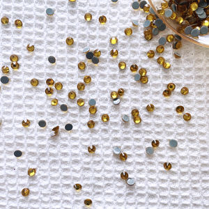 Yantuo พลอยเทียมแก้ว SS3-SS30บุษราคัมคริสตัลหลังเรียบสำหรับตกแต่งเล็บ - Product Image 1