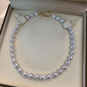 Collar de Perlas de Agua Dulce Barrocas de 9-11 mm, Joyería de Moda Sencilla, Estilo Desvanecido de Ni Ni's - Product Image 1