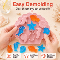 Moule à bonbons en silicone YMS Factory à 7 cavités en forme d'étoile de mer, antiadhésif en platine LFGB, sans BPA, pour la décoration de gâteaux