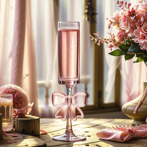 Copas de Champán Rosadas Hechas a Mano en Francia, Venta al Por Mayor del Fabricante, Copas de Champán de Vidrio con Colores Personalizados para Banquetes de Boda - Product Image 5